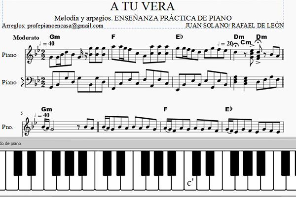 COPLA A TU VERA, con partitura para piano – Lagycer Música