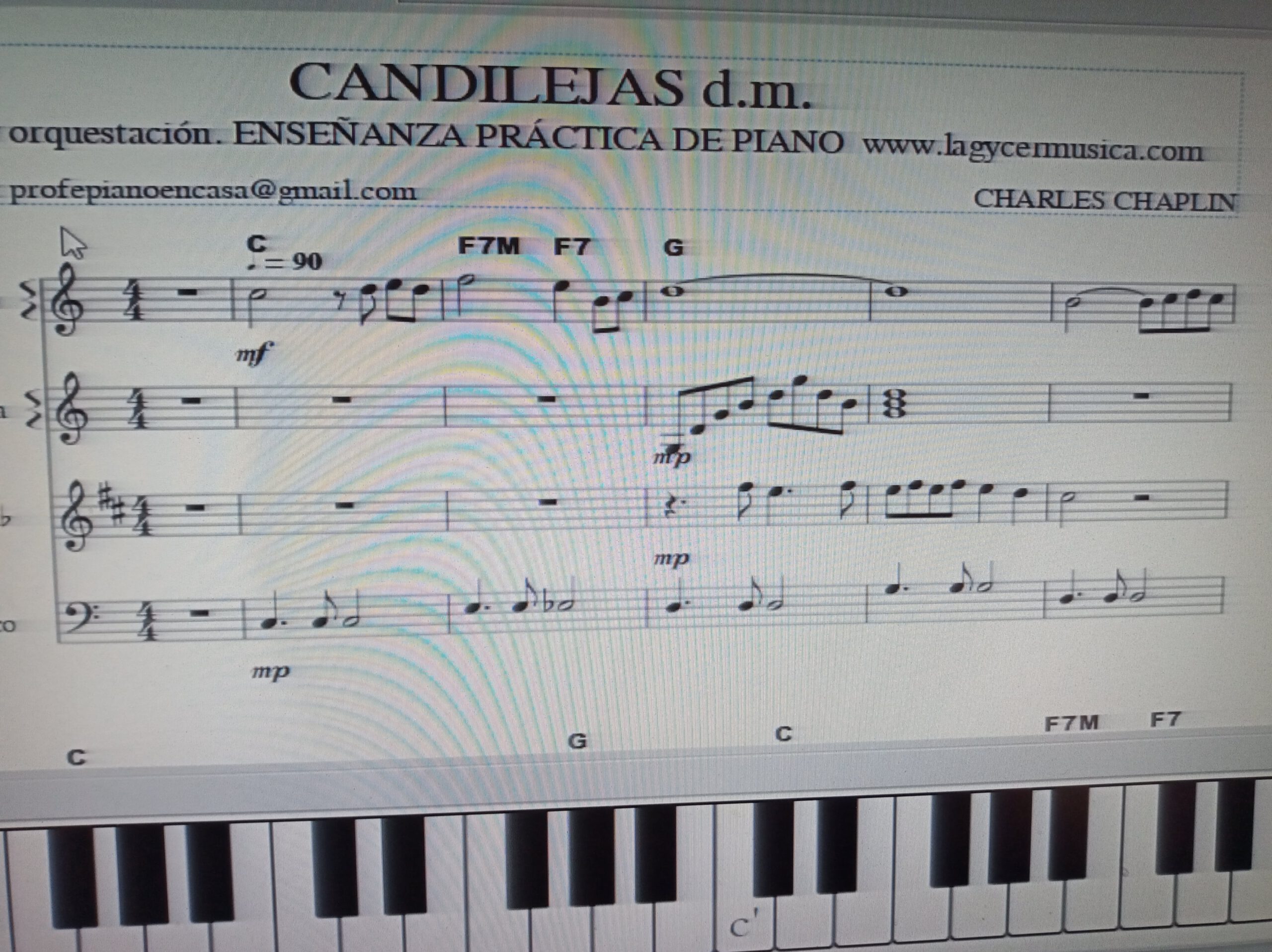 Sobretodo Español Ciencias Sociales BANDA SONORA: CANDILEJAS, con partitura para piano - Lagycer Música