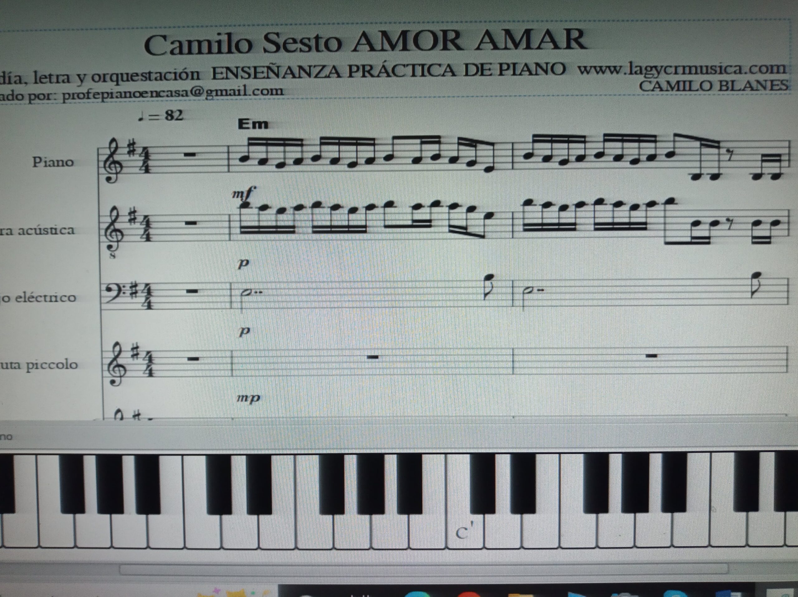 CAMILO SESTO AMOR, AMAR con partitura para piano-min